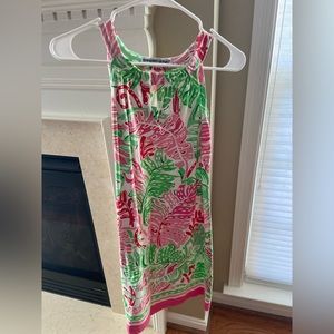 Pink & Green keyhole dress